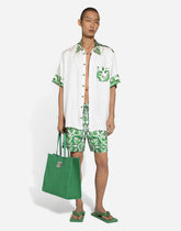 majolica print swim trunks